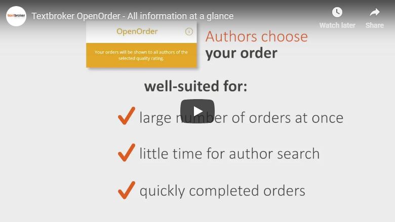 Textbroker OpenOrder